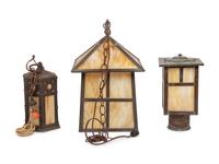 A Collection of Three Arts and Crafts Light Fixtures