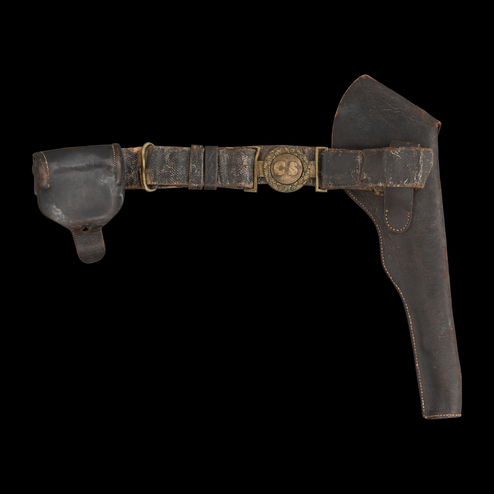 Archive of a Confederate Mobile-Made Etched Blade Staff & Field Officers Sword, Leech & Rigdon Two-Piece Belt Plate and Belt, Colt Navy and Holster likely of Capt. (Lt. Col.) R.H Shotwell