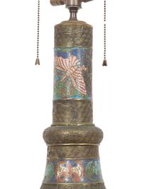 A Chinese Cloisonné Tall Lamp