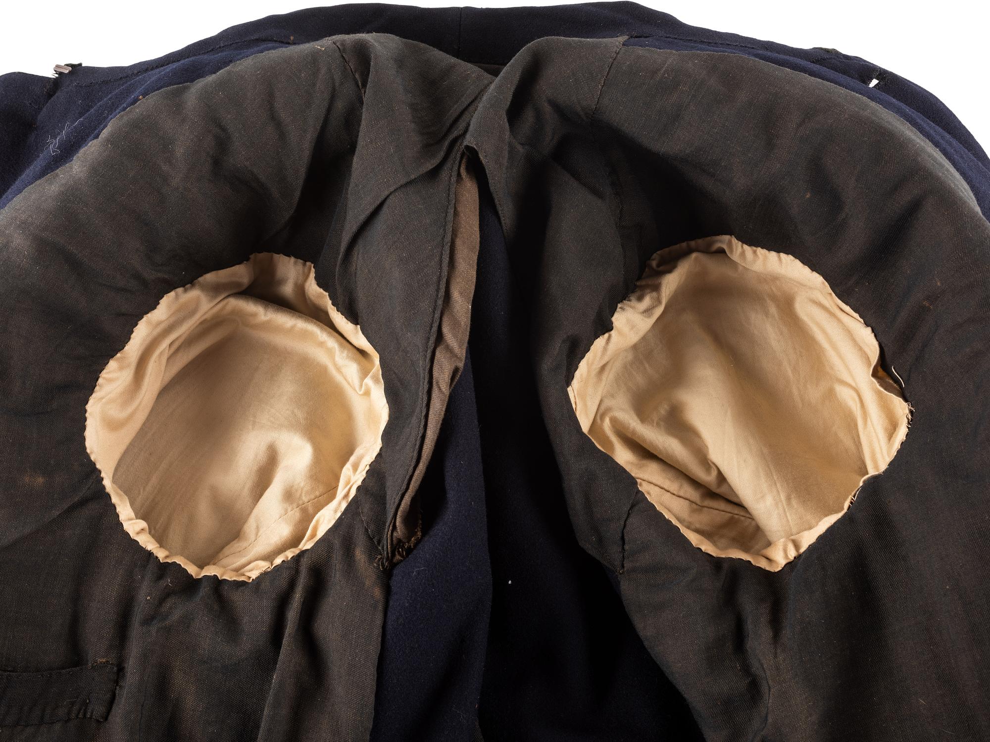 [CIVIL WAR]. Private purchase officer's sack coat, kepi, and carpet bag identified to Lieutenant Albert C. Sparks, Co. B, 37th Massachusetts Volunteers.