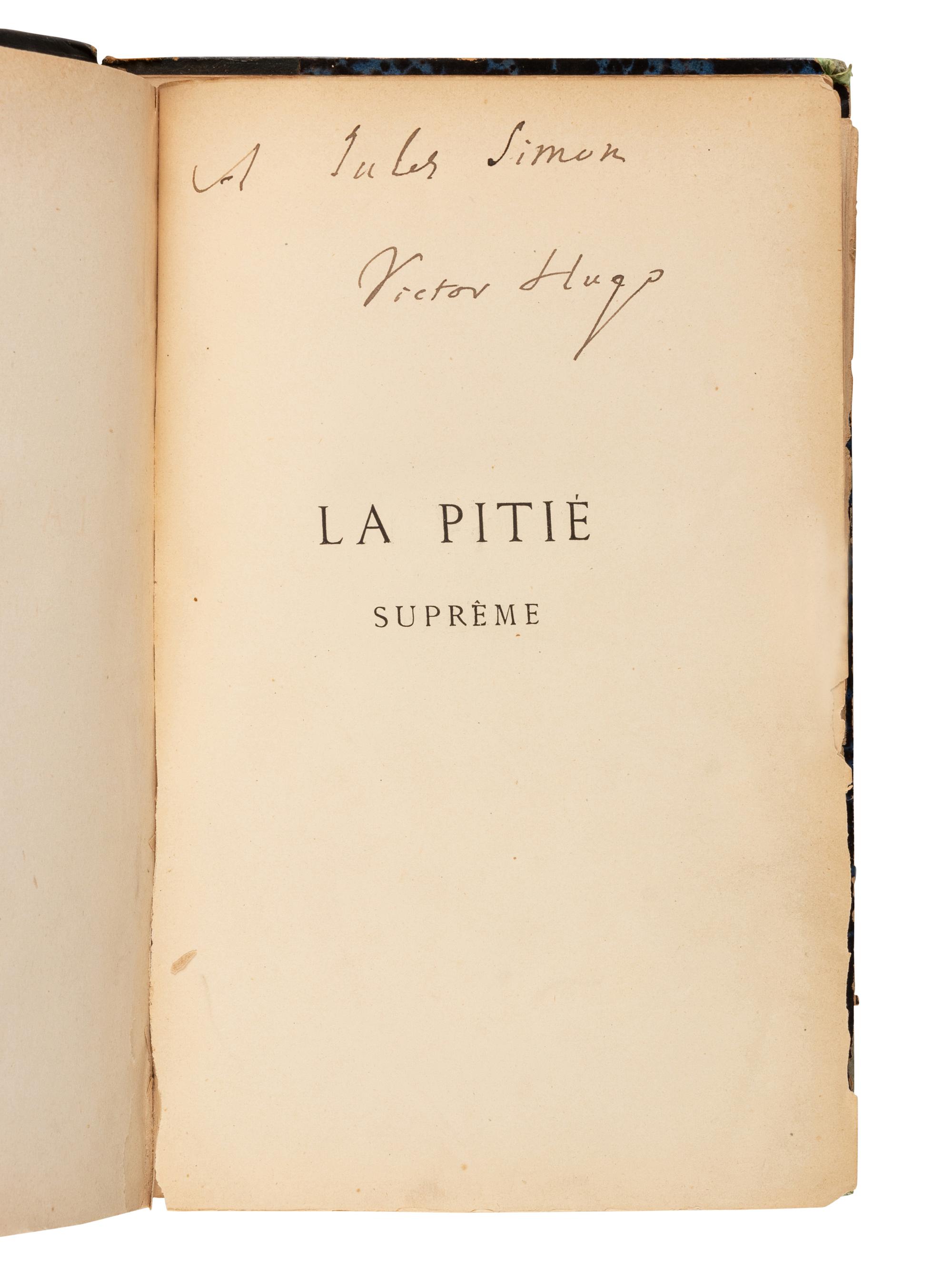 HUGO, Victor (1802-1885). A Pitié Suprême . Paris: Calmann Lévy, 1879.