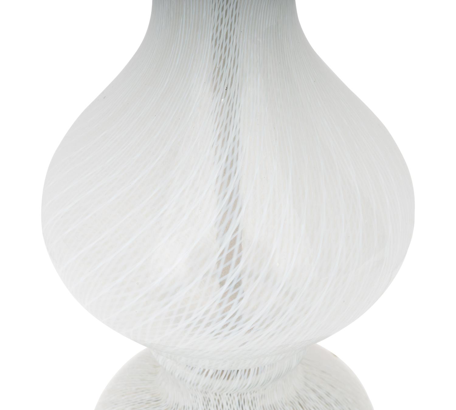 A Pair of Murano Style Glass Lamps with Shades