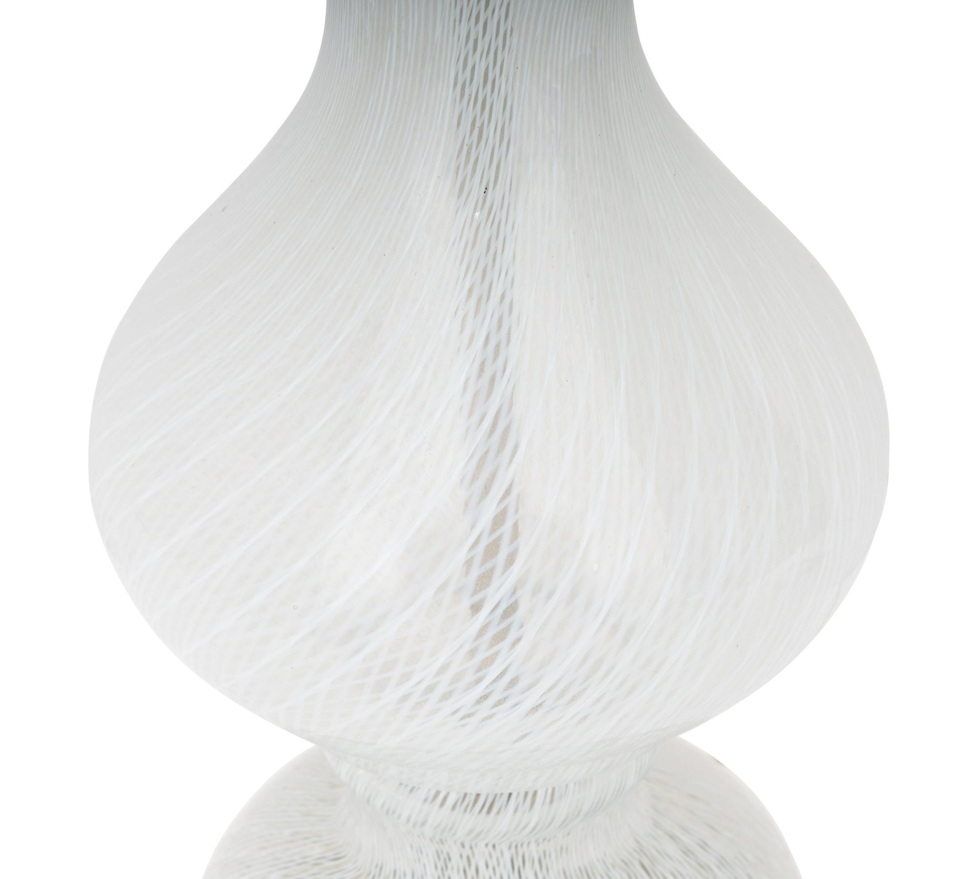 A Pair of Murano Style Glass Lamps with Shades