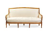 A Charles X Amaranth-Inlaid Yew Wood Settee