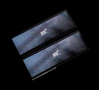 Two Montblanc Leather Pen Travel Cases and Ink Refills