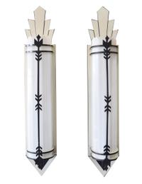 A Pair of Theatre Wall Sconces 10.5" W x 8.5" D x 59.5" H, — United States, Circa 1930