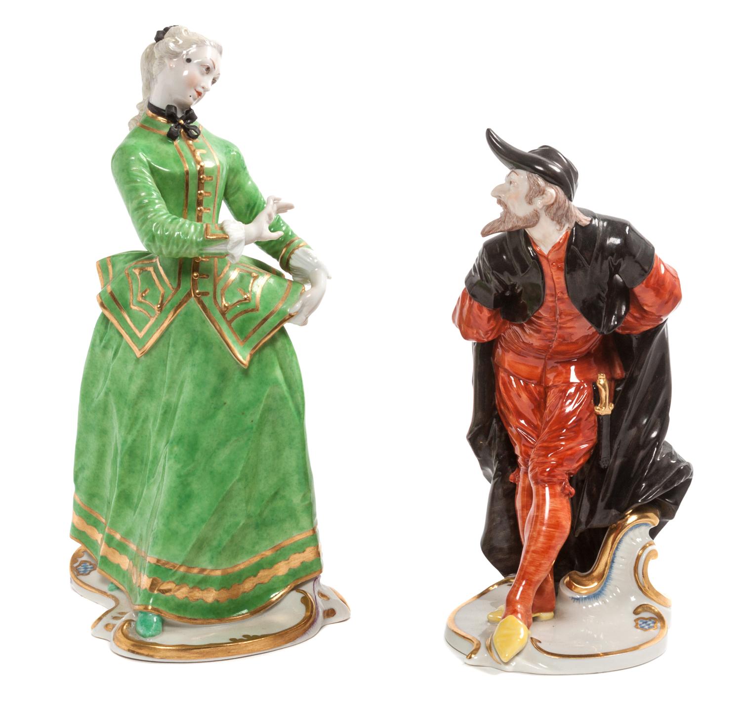 Two Nymphenburg Porcelain Figures Height of taller 8 1/2 inches. — 19TH CENTURY