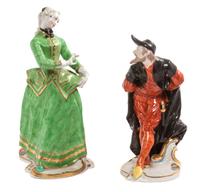 Two Nymphenburg Porcelain Figures Height of taller 8 1/2 inches. — 19TH CENTURY