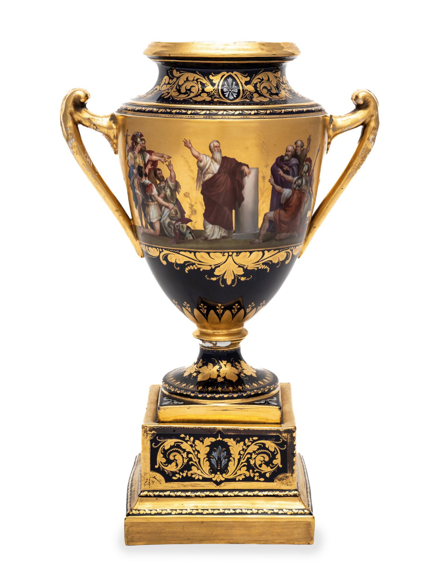 A Vienna Porcelain Urn and Stand