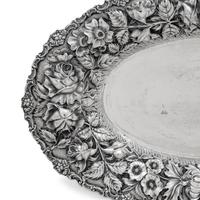 An American Silver Repousse Decorated Bread Tray
