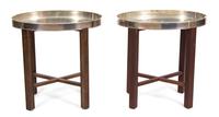 A Pair of Silverplate Oval Serving Trays Height 24 1/2 x width 24 1/2 x depth 16 inches. — 20TH CENTURY
