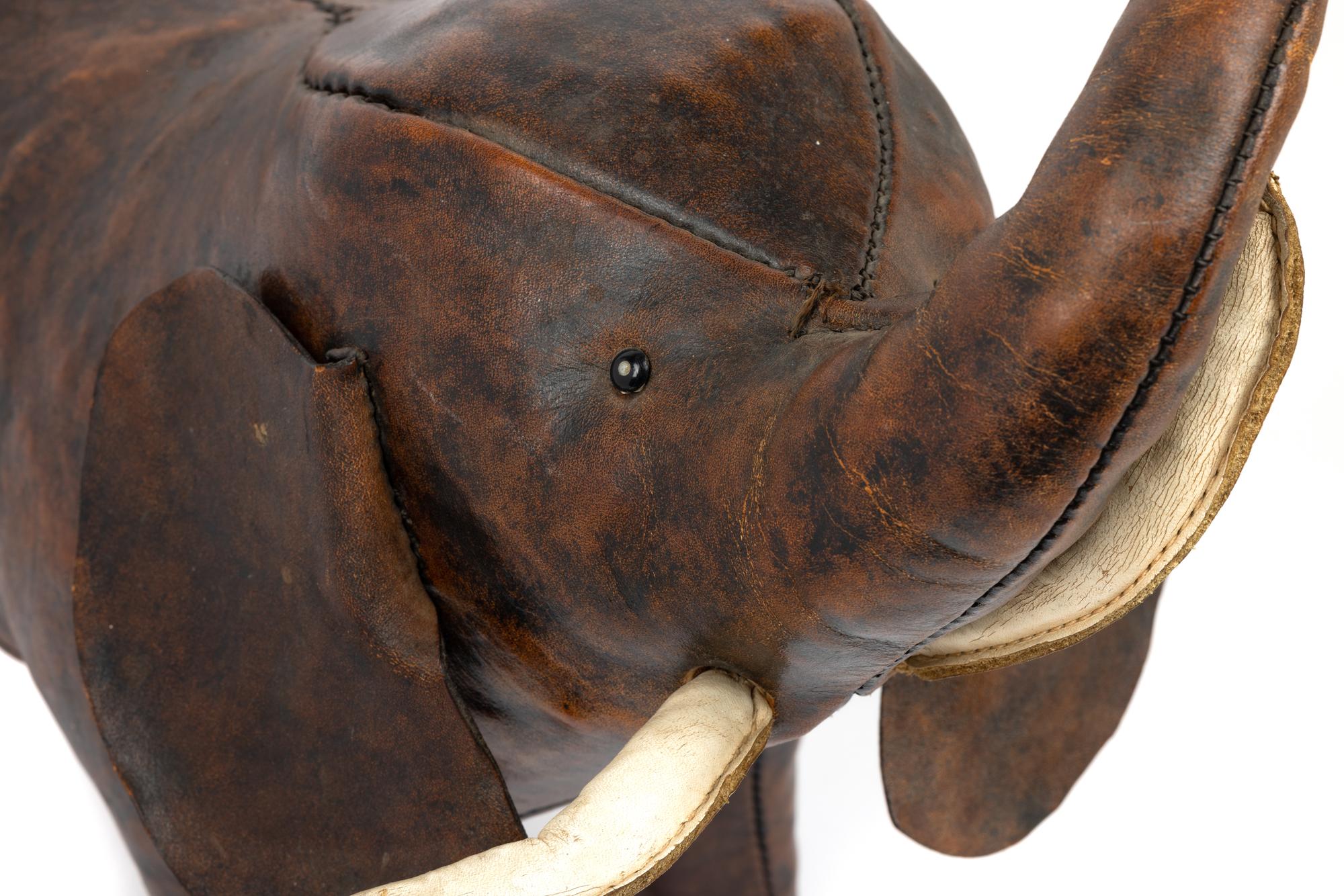 A Leather Elephant Foot Stool Attributed to Omersa and Co.