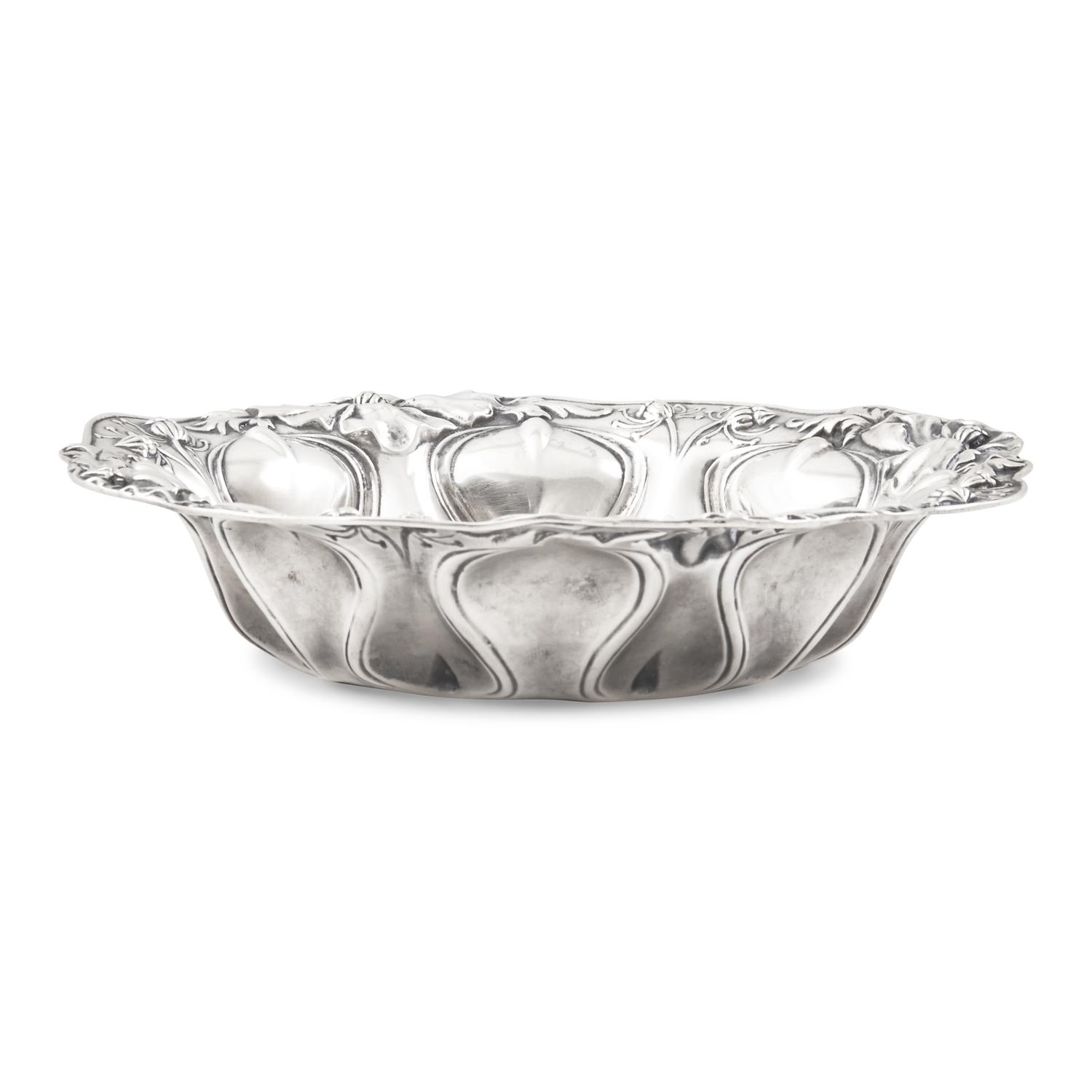 An American Art Nouveau Silver Floral Repousse Bowl