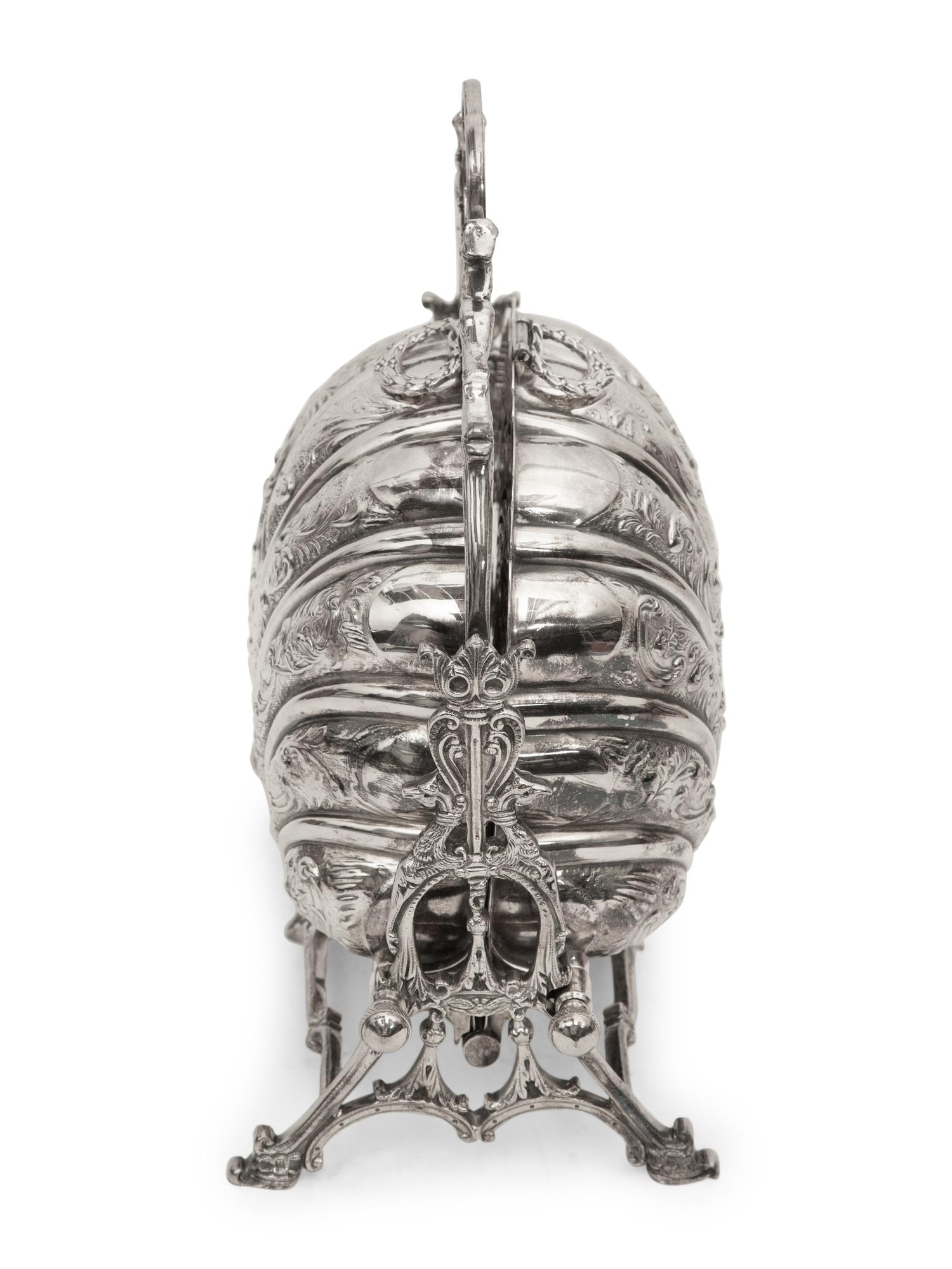 An English Victorian Silver-Plate Bun Warmer and a Silver-Plate and Cut Glass Biscuit Barrel
