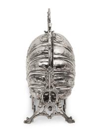 An English Victorian Silver-Plate Bun Warmer and a Silver-Plate and Cut Glass Biscuit Barrel
