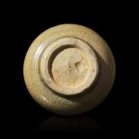 A Small Chinese Longquan Pear-Shaped Small Vase, Southern Song Dynasty 南宋 米黃釉龍泉窯玉壺春瓶