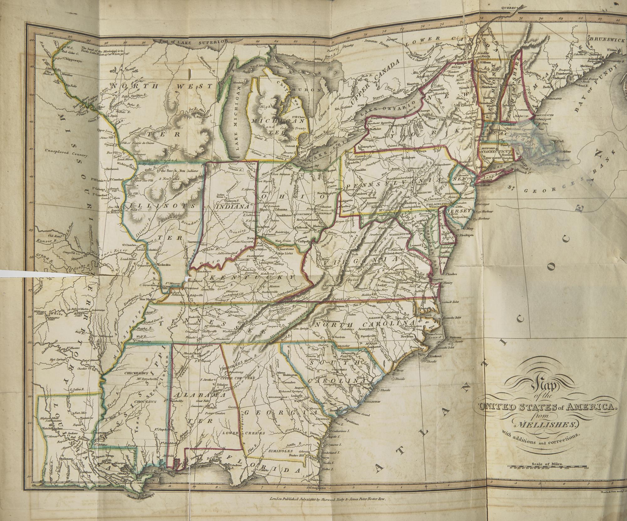 [Americana] Palmer, John. Journals of Travels in the United States of North America, and in Lower Canada, Performed in the Year 1817...