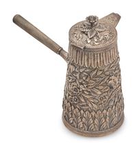 A Sterling Silver Floral Repousse Chocolate Pot, J.E. Caldwell & Co., Philadelphia, PA, Late 19th Century
