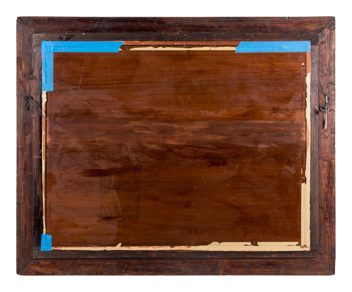 A Continental Reverse-Printed Glass Mezzotint