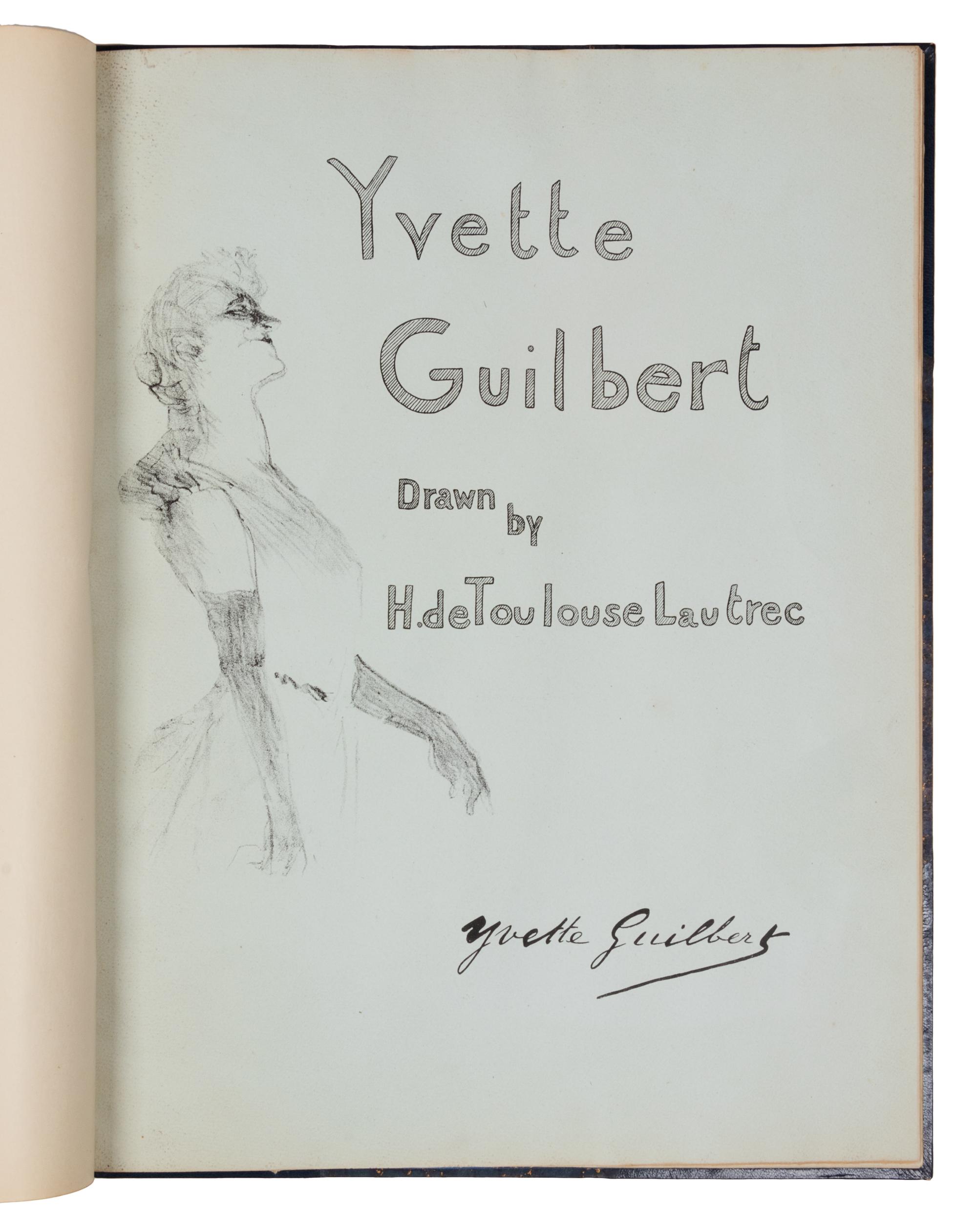 Yvette Guilbert (portfolio of eight lithographs with cover; cover and frontispiece bound together with front matter in binding by René Aussourd)