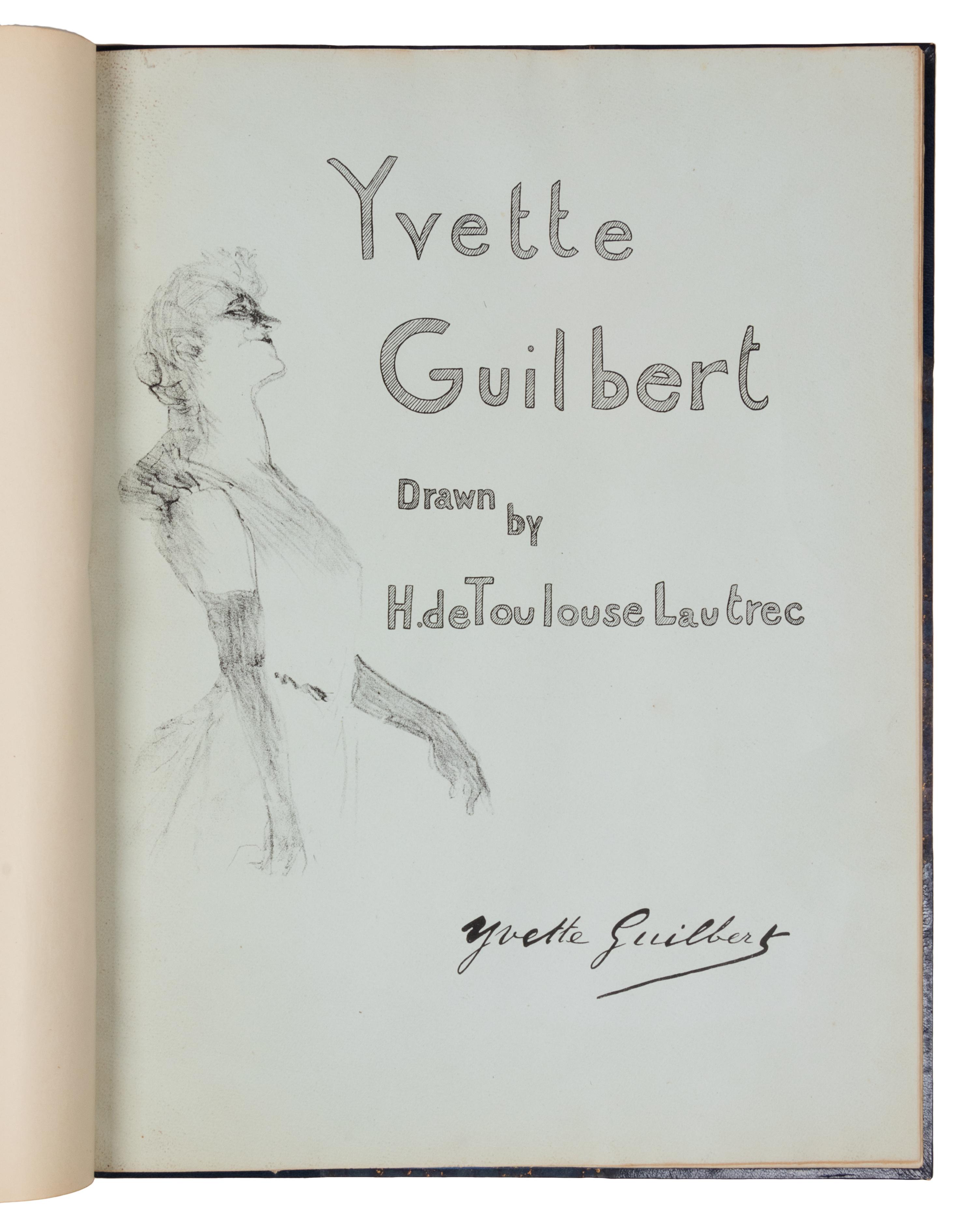 Yvette Guilbert (portfolio of eight lithographs with cover; cover and frontispiece bound together with front matter in binding by René Aussourd)