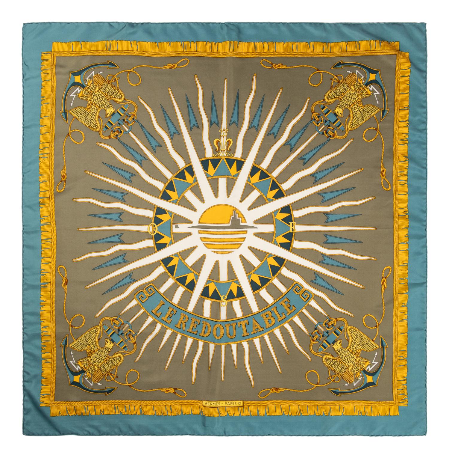 Group of Four Designer Silk Scarves: Two Hermès, One Chanel, One Cartier