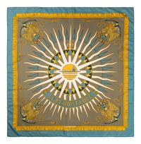 Group of Four Designer Silk Scarves: Two Hermès, One Chanel, One Cartier