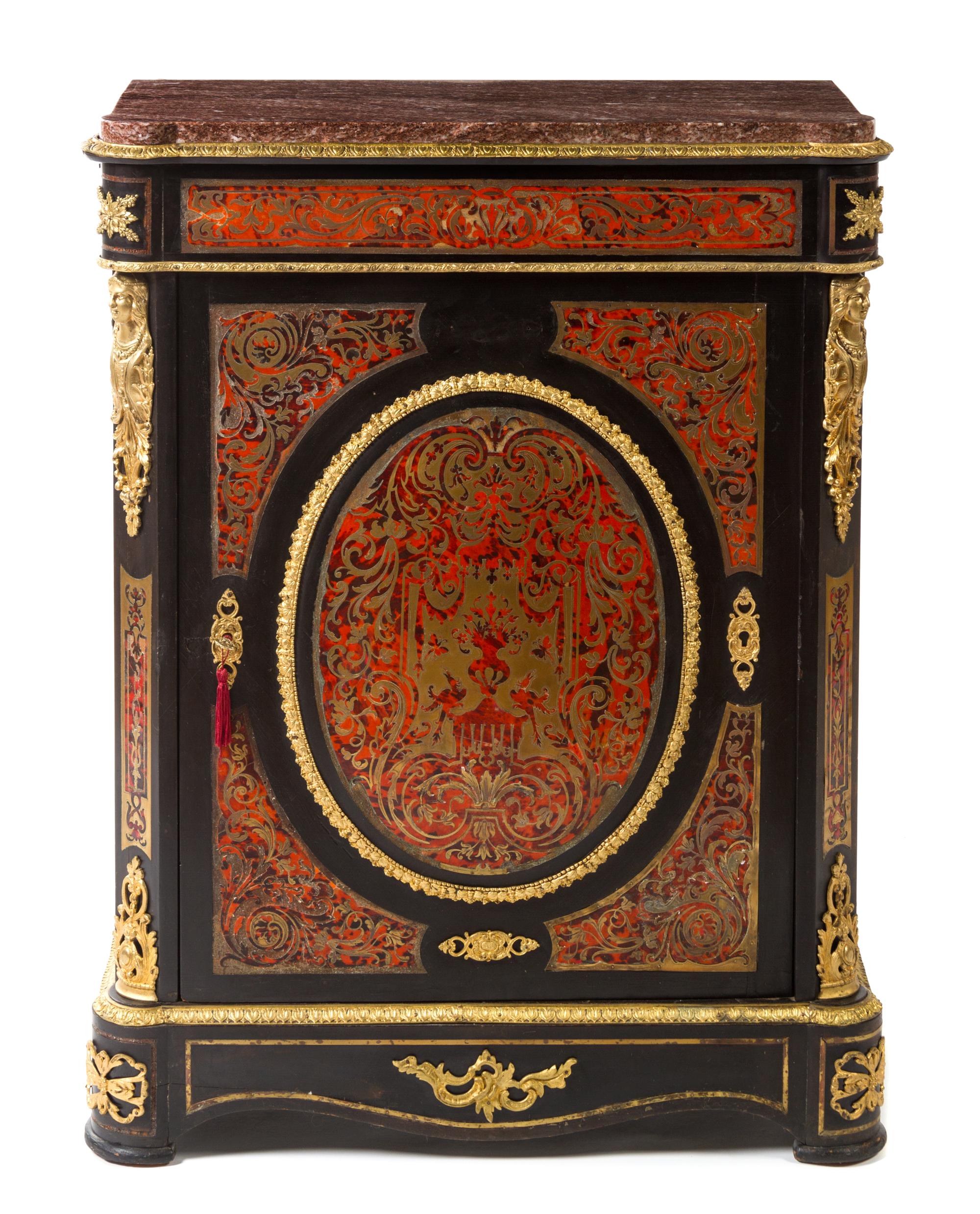 A Napoleon III Gilt Bronze Mounted Boulle Marquetry Meuble d'Appui Height 41 1/2 x width 31 1/2 x depth 14 inches. — SECOND HALF 19TH CENTURY