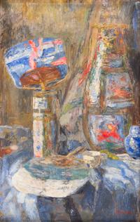James Ensor, (Belgian, 1860-1949), Chinoiseries – Chinese Vases and fans, c. 1908-10