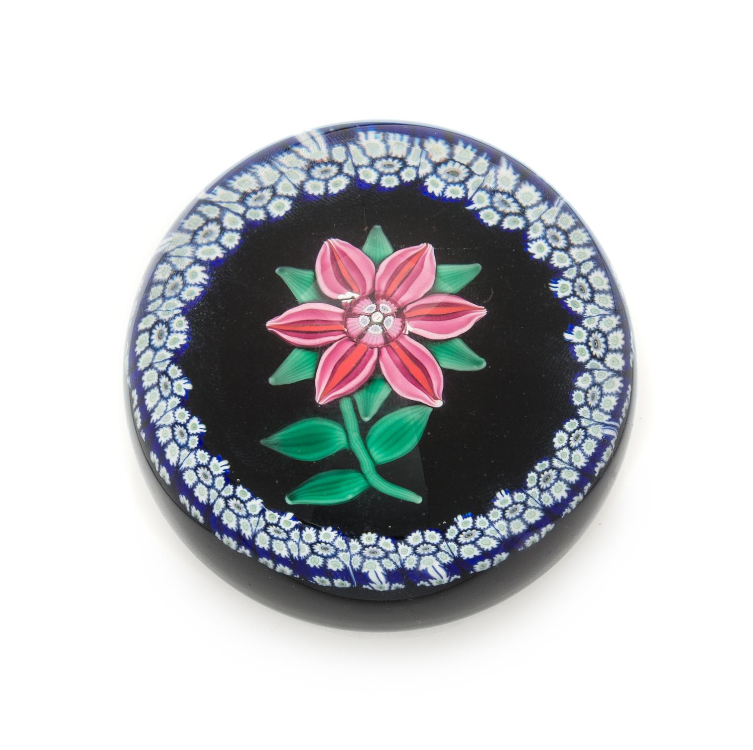 Paul Ysart, (Spanish, 1904-1991), a Flower and Garland paperweight