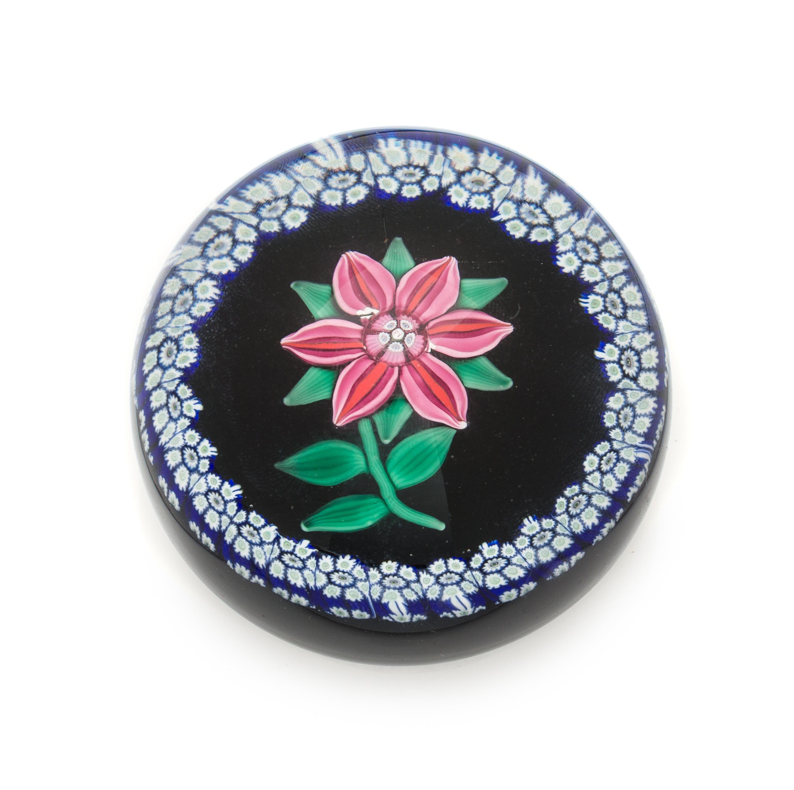Paul Ysart, (Spanish, 1904-1991), a Flower and Garland paperweight