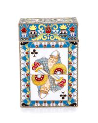 A Russian Silver-Gilt and Enamel Card Box, Spurious marks of Fedor Ruckert, Moscow, early 20th century, the box decorated with polychro