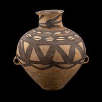 A Chinese Painted Pottery Handled Jar