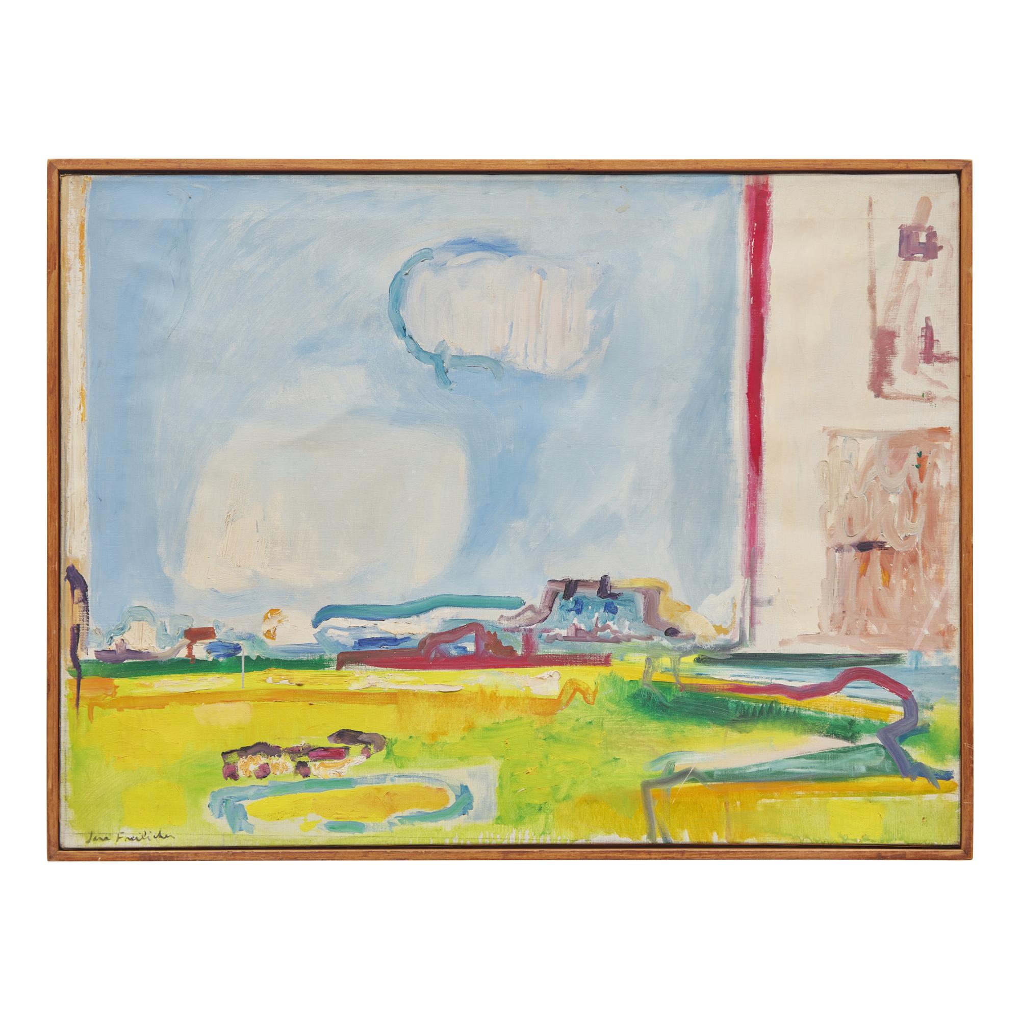 Town on a Plain (Orange Western Landscape), c. 1950s-early 1960s