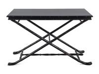A Black Painted Faux Bamboo Coaching Table