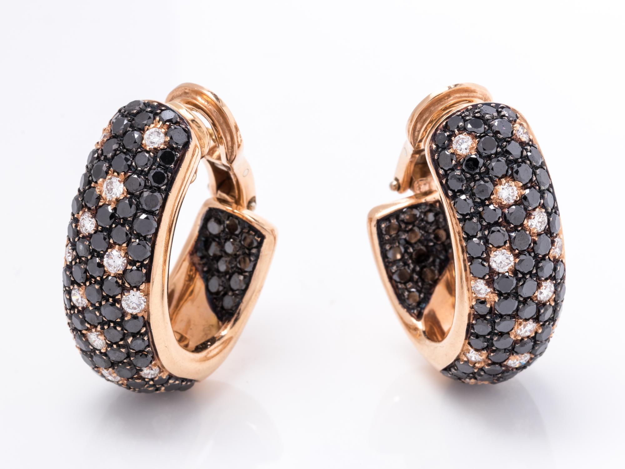 DIAMOND AND BLACK DIAMOND EARCLIPS