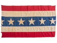 [TEXTILES - FOOTBALL] Patriotic bunting from NFL Championship bet. NY Giants and Balt. Colts, 1958.