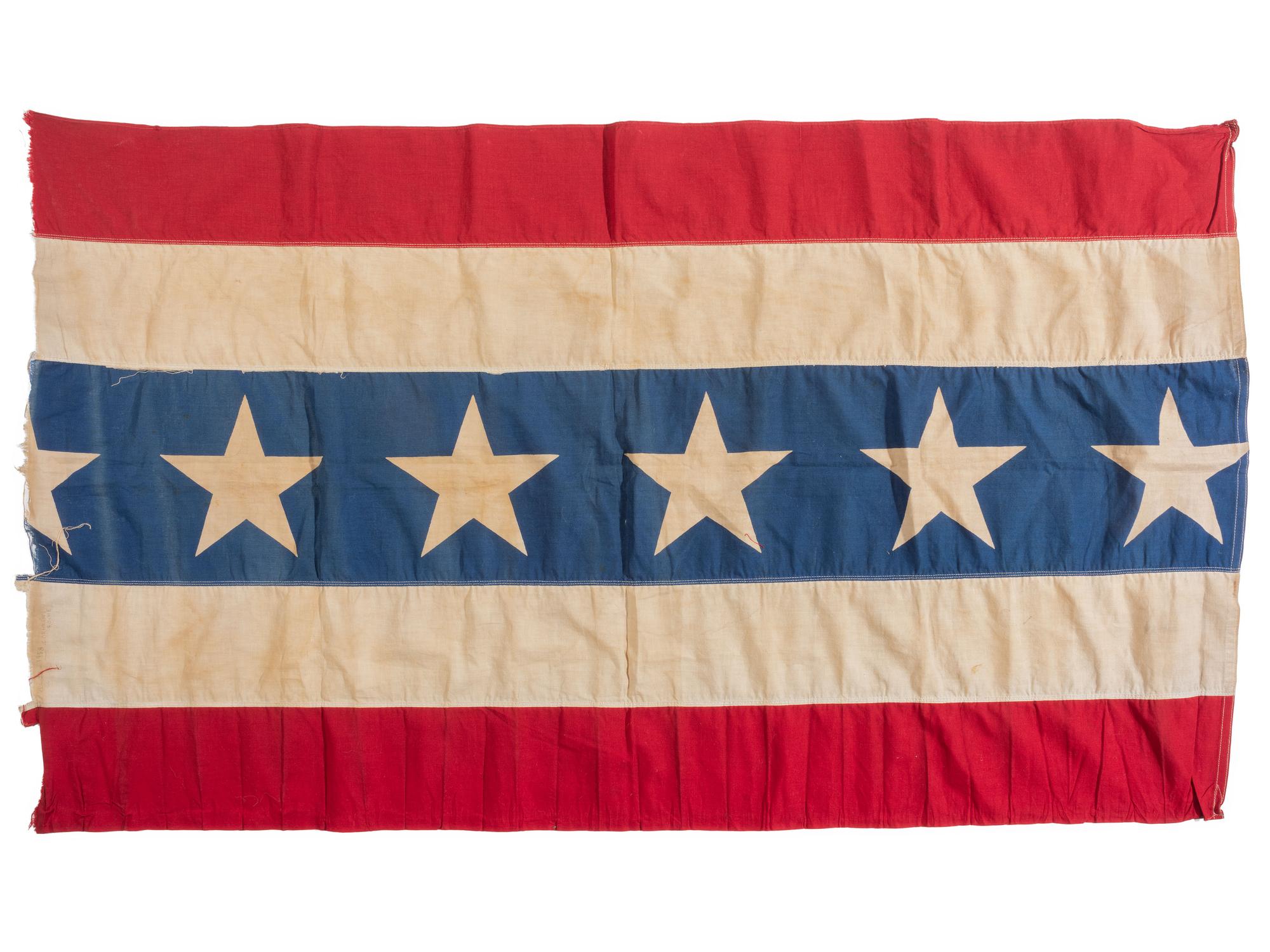 [TEXTILES - FOOTBALL] Patriotic bunting from NFL Championship bet. NY Giants and Balt. Colts, 1958.