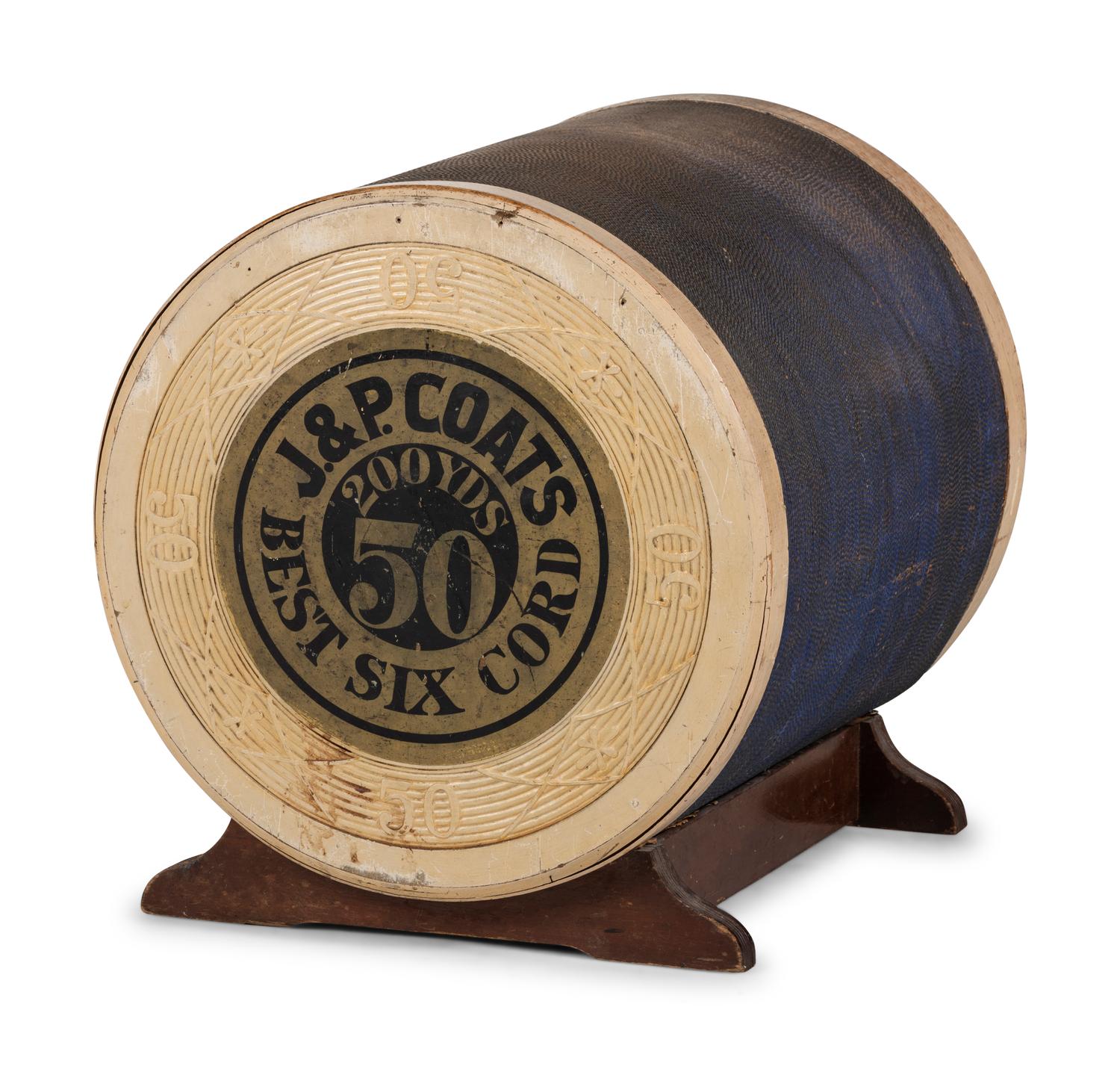 A Painted Wood Figural J&P Coats Spool Cabinet