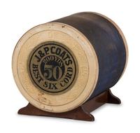 A Painted Wood Figural J&P Coats Spool Cabinet