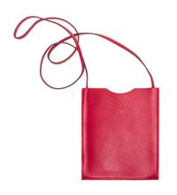 An Hermes Rouge Leather Passport Pouch, 7" x 8" x 1".