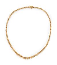 A 14 Karat Yellow Gold and Diamond Necklace,