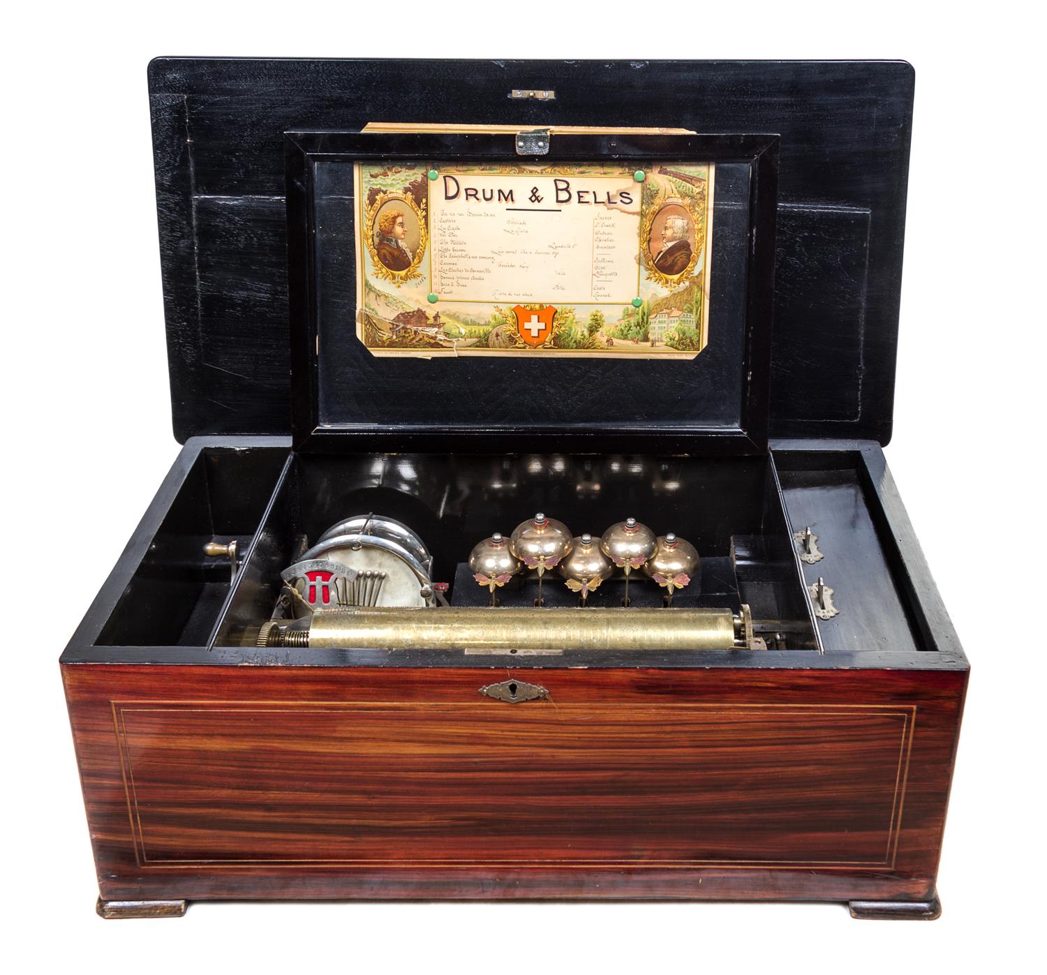 A Swiss Cylinder Music Box Width 25 inches. — 19TH CENTURY
