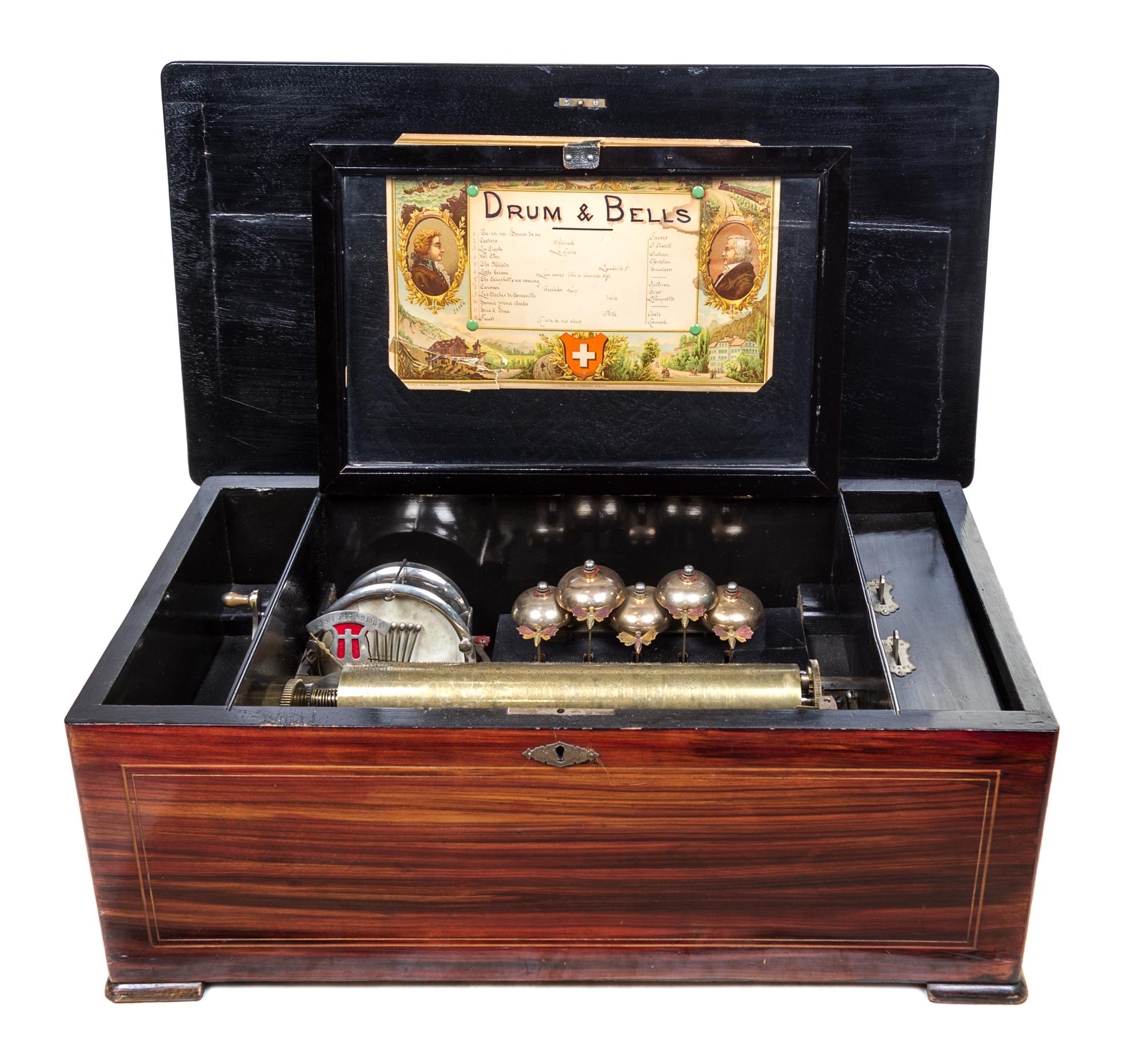 A Swiss Cylinder Music Box Width 25 inches. — 19TH CENTURY