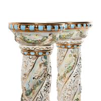 A Pair of Italian Porcelain Pedestals