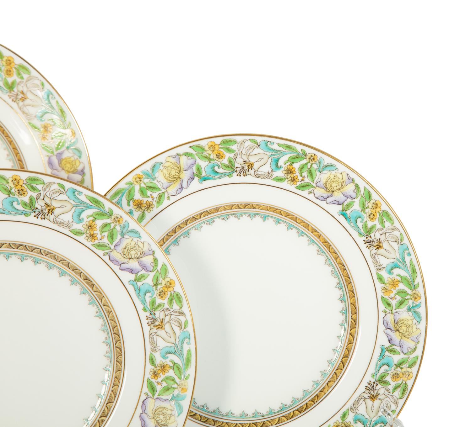 A Set of Twelve Davis, Collamore & Co. Minton Porcelain Dinner Plates