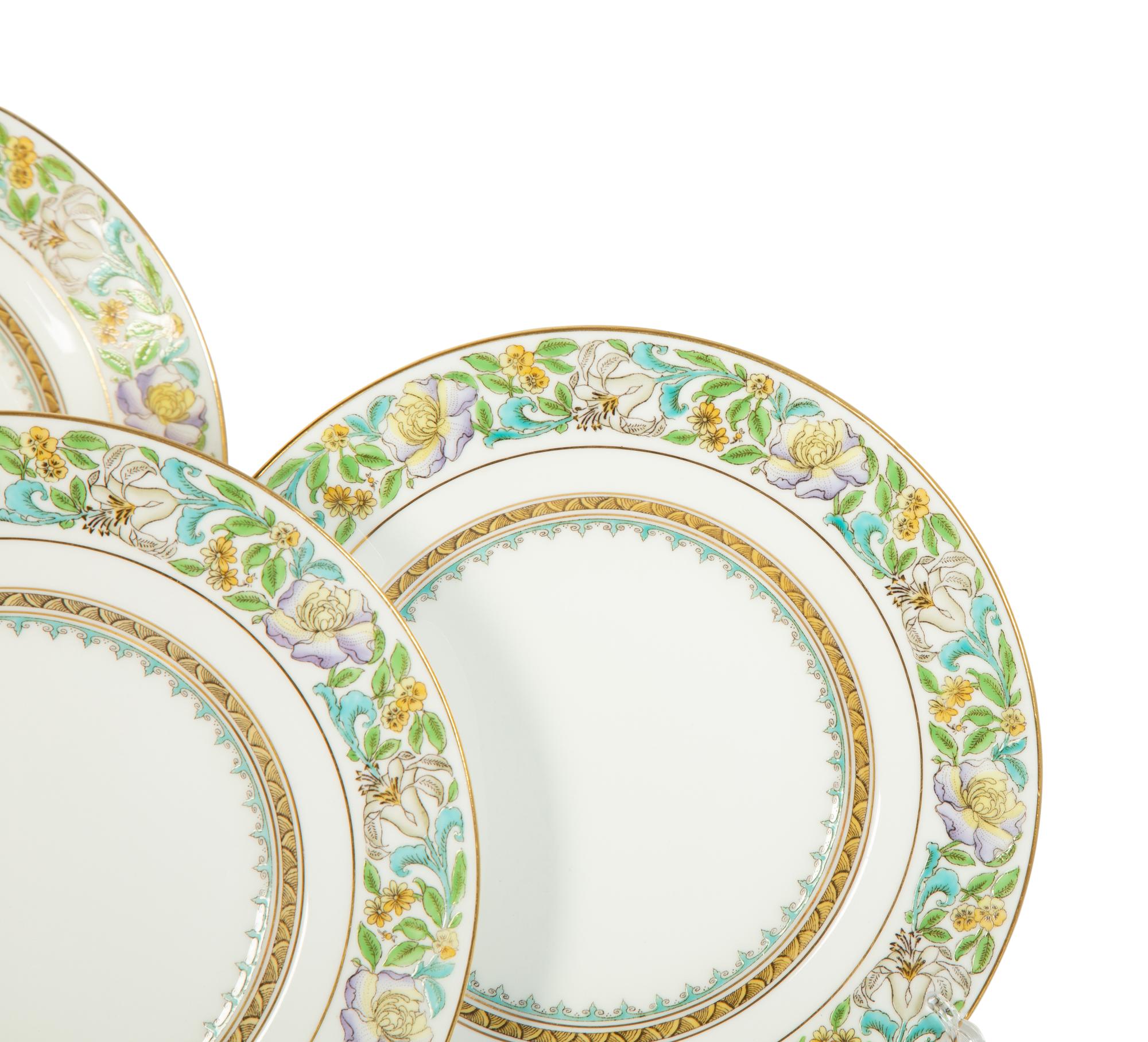 A Set of Twelve Davis, Collamore & Co. Minton Porcelain Dinner Plates