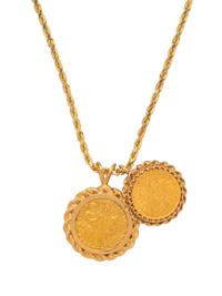 YELLOW GOLD AND COIN PENDANT/NECKLACE
