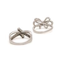 Two White Gold and Diamond Ribbon Rings