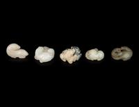 Five Chinese Carved Jade 'Animal' Groups